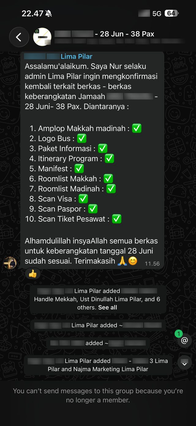 Checklist 10 berkas keberangkatan jemaah diverifikasi Lima Pilar